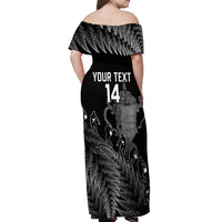 Custom New Zealand Silver Fern Rugby Off Shoulder Maxi Dress All Black Go Champions 2023 With Trophy Proud LT14 - Polynesian Pride