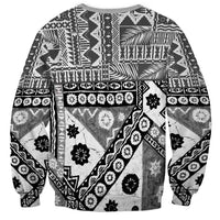 Black Bula Fiji Sweatshirt Unique Masi Tapa Pattern LT14 - Polynesian Pride