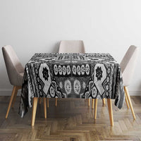 Black Bula Fiji Tablecloth Unique Masi Tapa Pattern