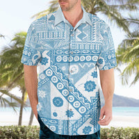Blue Bula Fiji Hawaiian Shirt Unique Masi Tapa Pattern