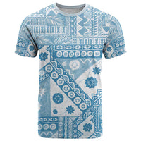 Blue Bula Fiji T Shirt Unique Masi Tapa Pattern LT14 Blue - Polynesian Pride