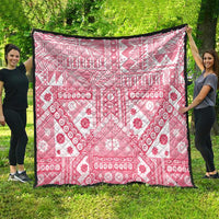Pink Bula Fiji Quilt Unique Masi Tapa Pattern