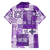 Hawaiian Quilt Family Matching Summer Maxi Dress and Hawaiian Shirt Tiki Tropical Retro Purple Version LT14 - Polynesian Pride