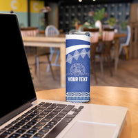 Personalised Tonga Tupou College Toloa Skinny Tumbler 160 Years Anniversary Tongan Ngatu Pattern LT14 - Polynesian Pride