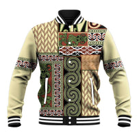 Beige Aotearoa Kowhaiwhai Pattern Baseball Jacket NZ Maori Quilt Style LT14 Unisex Beige - Polynesian Pride