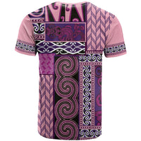 Pink Aotearoa Kowhaiwhai Pattern T Shirt NZ Maori Quilt Style LT14 - Polynesian Pride
