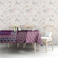 Pink Aotearoa Kowhaiwhai Pattern Tablecloth NZ Maori Quilt Style