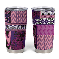 Pink Aotearoa Kowhaiwhai Pattern Tumbler Cup NZ Maori Quilt Style LT14 Pink - Polynesian Pride