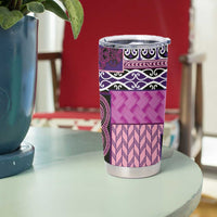 Pink Aotearoa Kowhaiwhai Pattern Tumbler Cup NZ Maori Quilt Style LT14 - Polynesian Pride