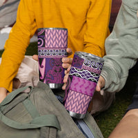 Pink Aotearoa Kowhaiwhai Pattern Tumbler Cup NZ Maori Quilt Style LT14 - Polynesian Pride