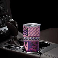 Pink Aotearoa Kowhaiwhai Pattern Tumbler Cup NZ Maori Quilt Style LT14 - Polynesian Pride
