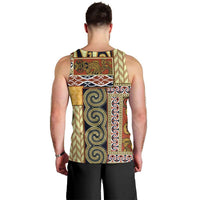 Yellow Aotearoa Kowhaiwhai Pattern Men Tank Top NZ Maori Quilt Style LT14 - Polynesian Pride