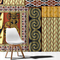 Yellow Aotearoa Kowhaiwhai Pattern Window Curtain NZ Maori Quilt Style LT14 - Polynesian Pride