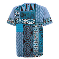 Blue Aotearoa Kowhaiwhai Pattern Rugby Jersey NZ Maori Quilt Style LT14 - Polynesian Pride