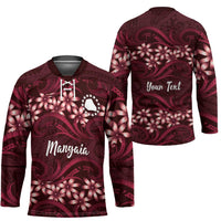 Personalised Cook Islands Mangaia Hockey Jersey Tiare Maori Polynesian Waves Tattoo