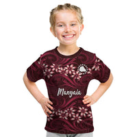 Personalised Cook Islands Mangaia Kid T Shirt Tiare Maori Polynesian Waves Tattoo