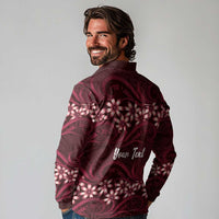 Personalised Cook Islands Mangaia Long Sleeve Polo Shirt Tiare Maori Polynesian Waves Tattoo LT14 - Polynesian Pride