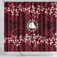 Personalised Cook Islands Mangaia Shower Curtain Tiare Maori Polynesian Waves Tattoo