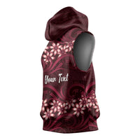 Personalised Cook Islands Mangaia Sleeveless Hoodie Tiare Maori Polynesian Waves Tattoo LT14 - Polynesian Pride