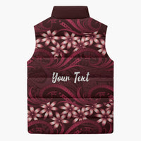 Personalised Cook Islands Mangaia Sleeveless Puffer Jacket Tiare Maori Polynesian Waves Tattoo