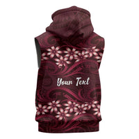 Personalised Cook Islands Mangaia Sleeveless Zip Hoodie Tiare Maori Polynesian Waves Tattoo LT14 - Polynesian Pride