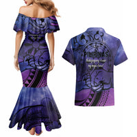 Philippines Father's Day Couples Matching Mermaid Dress and Hawaiian Shirt Polynesian Tattoo Galaxy Vibes LT14 - Polynesian Pride