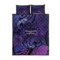 Philippines Father's Day Quilt Bed Set Polynesian Tattoo Galaxy Vibes