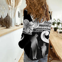 Guam Father's Day Women Casual Shirt Chamorro Latte Stone Polynesian Pattern