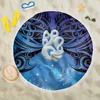 New Zealand Matariki Beach Blanket Aotearoa Maori New Year Manaia Galaxy Vibes LT14 One Size 150cm Blue - Polynesian Pride