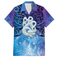 New Zealand Matariki Family Matching Long Sleeve Bodycon Dress and Hawaiian Shirt Aotearoa Maori New Year Manaia Galaxy Vibes LT14 Dad's Shirt - Short Sleeve Blue - Polynesian Pride