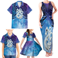 New Zealand Matariki Family Matching Tank Maxi Dress and Hawaiian Shirt Aotearoa Maori New Year Manaia Galaxy Vibes LT14 - Polynesian Pride