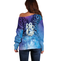 New Zealand Matariki Off Shoulder Sweater Aotearoa Maori New Year Manaia Galaxy Vibes LT14 - Polynesian Pride