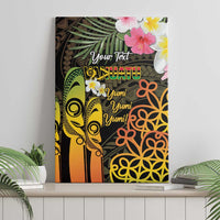 Personalised Vanuatu Independence Day Canvas Wall Art Carving Drum Sand Drawing Turtle