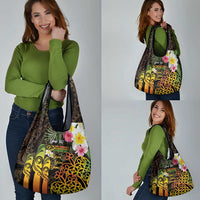 Personalised Vanuatu Independence Day Grocery Bag Carving Drum Sand Drawing Turtle