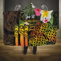 Personalised Vanuatu Independence Day Hooded Blanket Carving Drum Sand Drawing Turtle