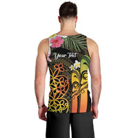 Personalised Vanuatu Independence Day Men Tank Top Carving Drum Sand Drawing Turtle