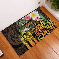 Personalised Vanuatu Independence Day Rubber Doormat Carving Drum Sand Drawing Turtle