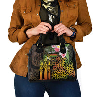 Personalised Vanuatu Independence Day Shoulder Handbag Carving Drum Sand Drawing Turtle LT14 - Polynesian Pride
