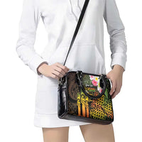 Personalised Vanuatu Independence Day Shoulder Handbag Carving Drum Sand Drawing Turtle LT14 - Polynesian Pride