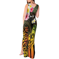 Personalised Vanuatu Independence Day Tank Maxi Dress Carving Drum Sand Drawing Turtle LT14 - Polynesian Pride