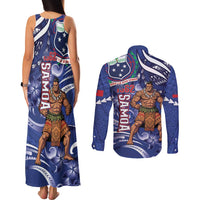Samoa Independence Day Couples Matching Tank Maxi Dress and Long Sleeve Button Shirt 1962 Proud Samoan Warrior