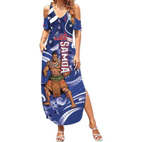 Samoa Independence Day Summer Maxi Dress 1962 Proud Samoan Warrior LT14 Women Blue - Polynesian Pride