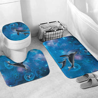 Paikea New Zealand Matariki Bathroom Set Humpback Whale Taniko Motifs Ocean Vibes LT14 Mat Set Only (3 pcs) One Size Blue - Polynesian Pride