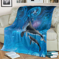 Paikea New Zealand Matariki Blanket Humpback Whale Taniko Motifs Ocean Vibes LT14 - Polynesian Pride