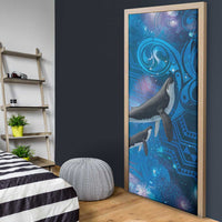 Paikea New Zealand Matariki Door Cover Humpback Whale Taniko Motifs Ocean Vibes LT14 - Polynesian Pride