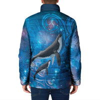 Paikea New Zealand Matariki Padded Jacket Humpback Whale Taniko Motifs Ocean Vibes LT14 - Polynesian Pride