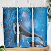Paikea New Zealand Matariki Skinny Tumbler Humpback Whale Taniko Motifs Ocean Vibes LT14 - Polynesian Pride