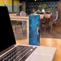 Paikea New Zealand Matariki Skinny Tumbler Humpback Whale Taniko Motifs Ocean Vibes LT14 - Polynesian Pride