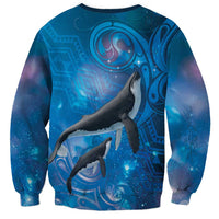 Paikea New Zealand Matariki Sweatshirt Humpback Whale Taniko Motifs Ocean Vibes LT14 - Polynesian Pride