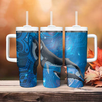 Paikea New Zealand Matariki Tumbler With Handle Humpback Whale Taniko Motifs Ocean Vibes LT14 - Polynesian Pride